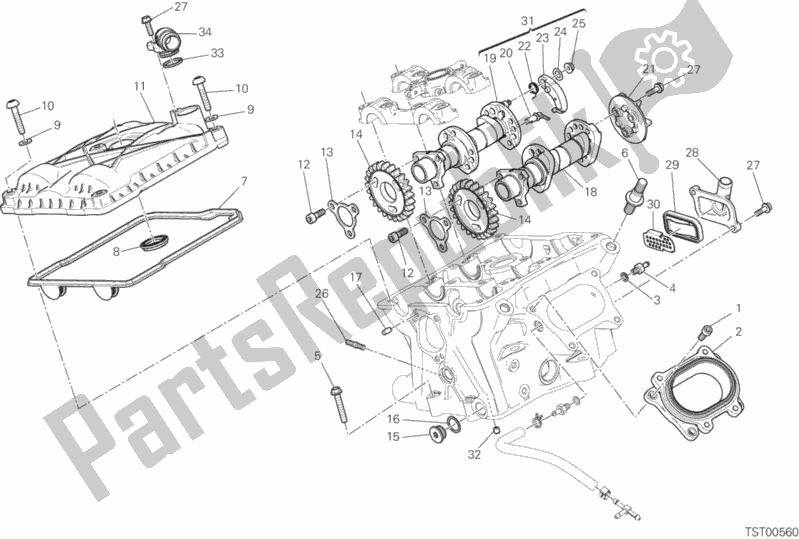 Toutes les pièces pour le Culasse Verticale - Calage du Ducati Superbike 959 Panigale ABS 2019